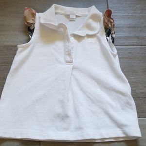 Burberry White Sleeveless Top with Plaid Accents